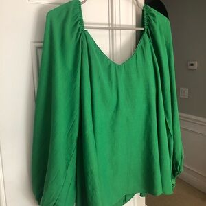 Tuckernuck Pomander Place Green Long Sleeve Blouse. Size XL